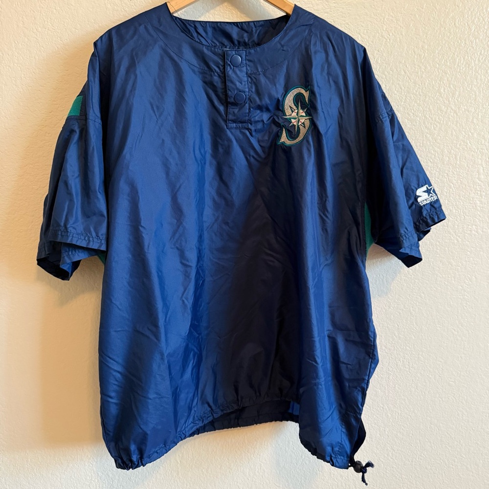 Vtg STARTER Blue Seattle Mariners Windbreaker Jacket Size XL